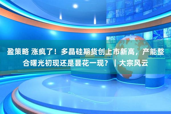 盈策略 涨疯了！多晶硅期货创上市新高，产能整合曙光初现还是昙花一现？｜大宗风云